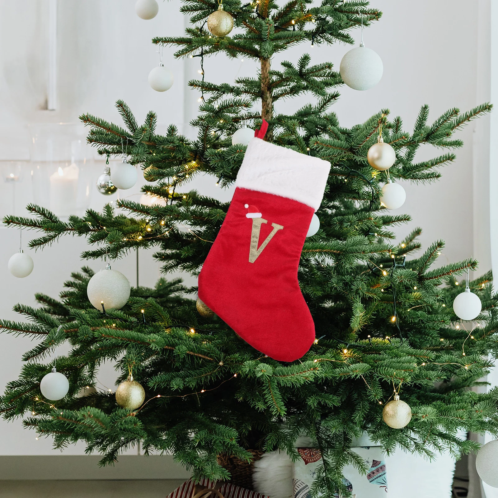 

Decorations Christmas Socks Holiday Hanging Outdoor White Stocking Letters Baby