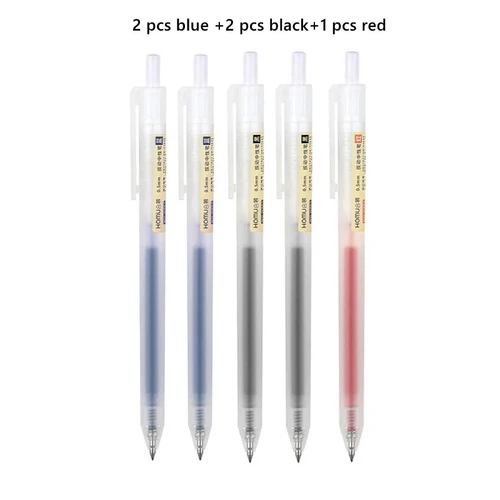Juego de bolígrafos de Gel retráctiles, bolígrafo de tinta negra/roja/azul de 0,5mm, suministros de escritura de punta fina para firma comercial de secado rápido, 3-5 uds.