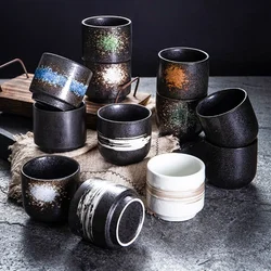 200ml Japanese Ceramic Mugs Restaurant Commercial Sushi Cuisine Retro Stackable Tea Cups Household Kitchen Drinking Utensils