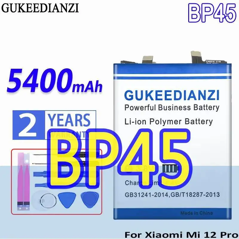 

Высокоэффективный аккумулятор BP45 для мобильного телефона Xiaomi MI 12 Pro Mi12, 5400 мАч