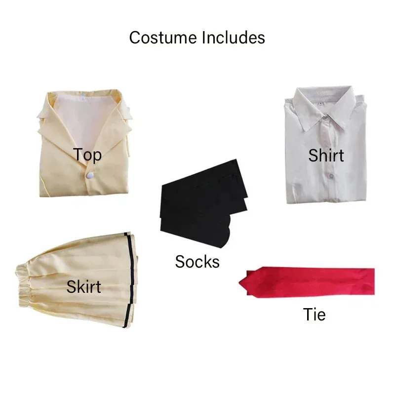 QQ78Request7Anime WataMote Tomoko Kuroki أزياء تنكرية للنساء والفتيات تنورة Jk صفراء جميلة ملابس موحدة للهالوين كرنفال P