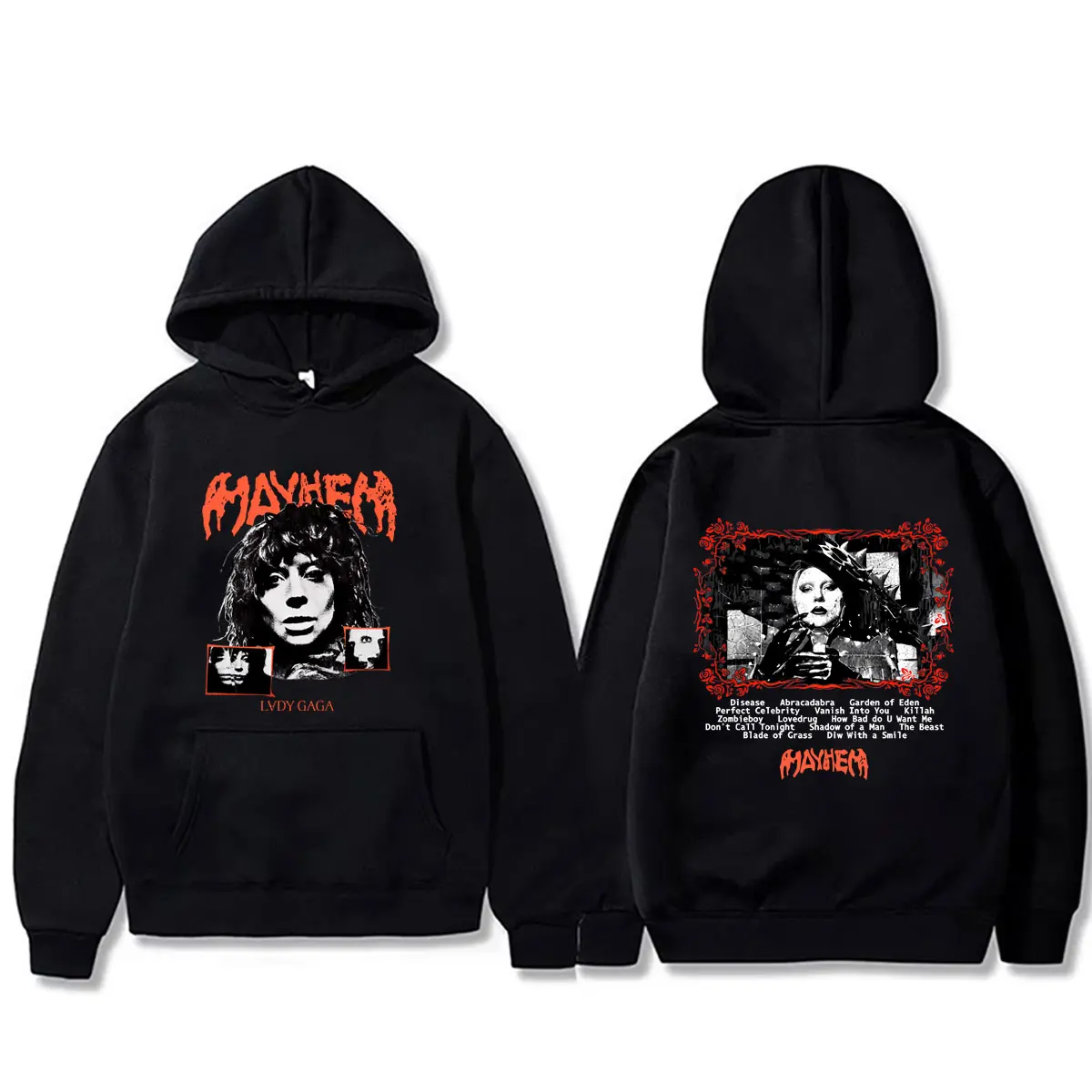 Lady Gaga The Mayhem Ball Tour 2026 Hoodie Men Women Fashion Casual Pullover Hoodies Male Vintage Oversized Hooded Sweatshirt