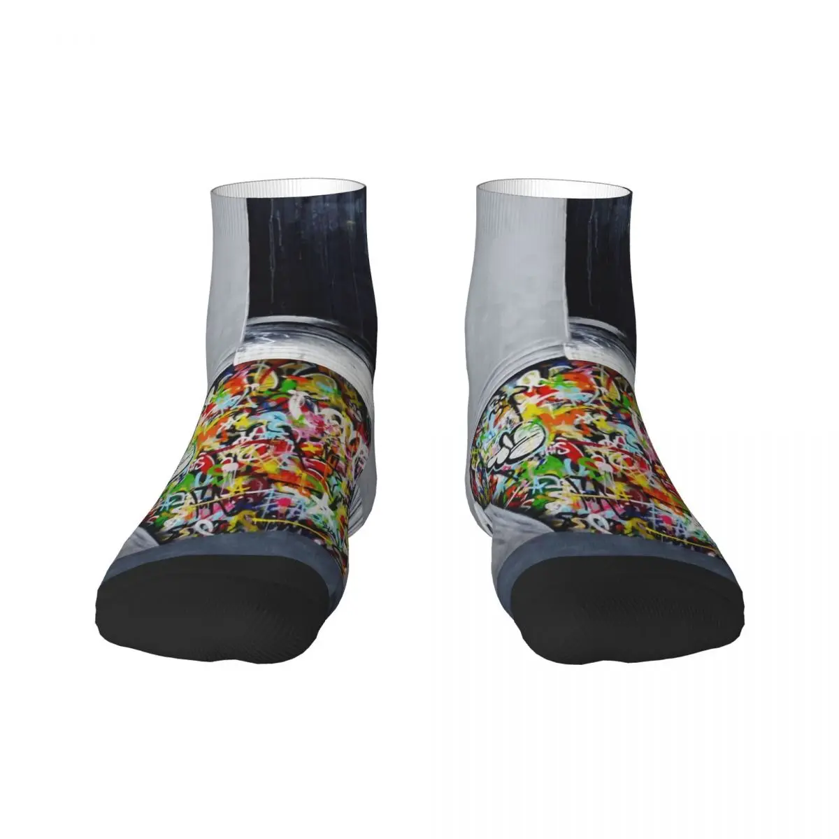 Fun Printed Banksy Uncovering Graffiti Socks for Men Women Stretch Summer Autumn Winter Street Art Crew Socks