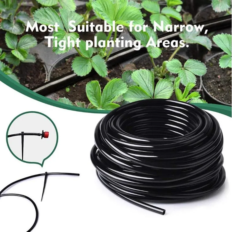 50m Gartenbewässerungsschlauch 4/7mm PVC Mikrobewässerungsrohr Tropfbewässerungsschlauch Sprinkler 1/4'' Rasen Balkon Gewächshaus – Detail 4