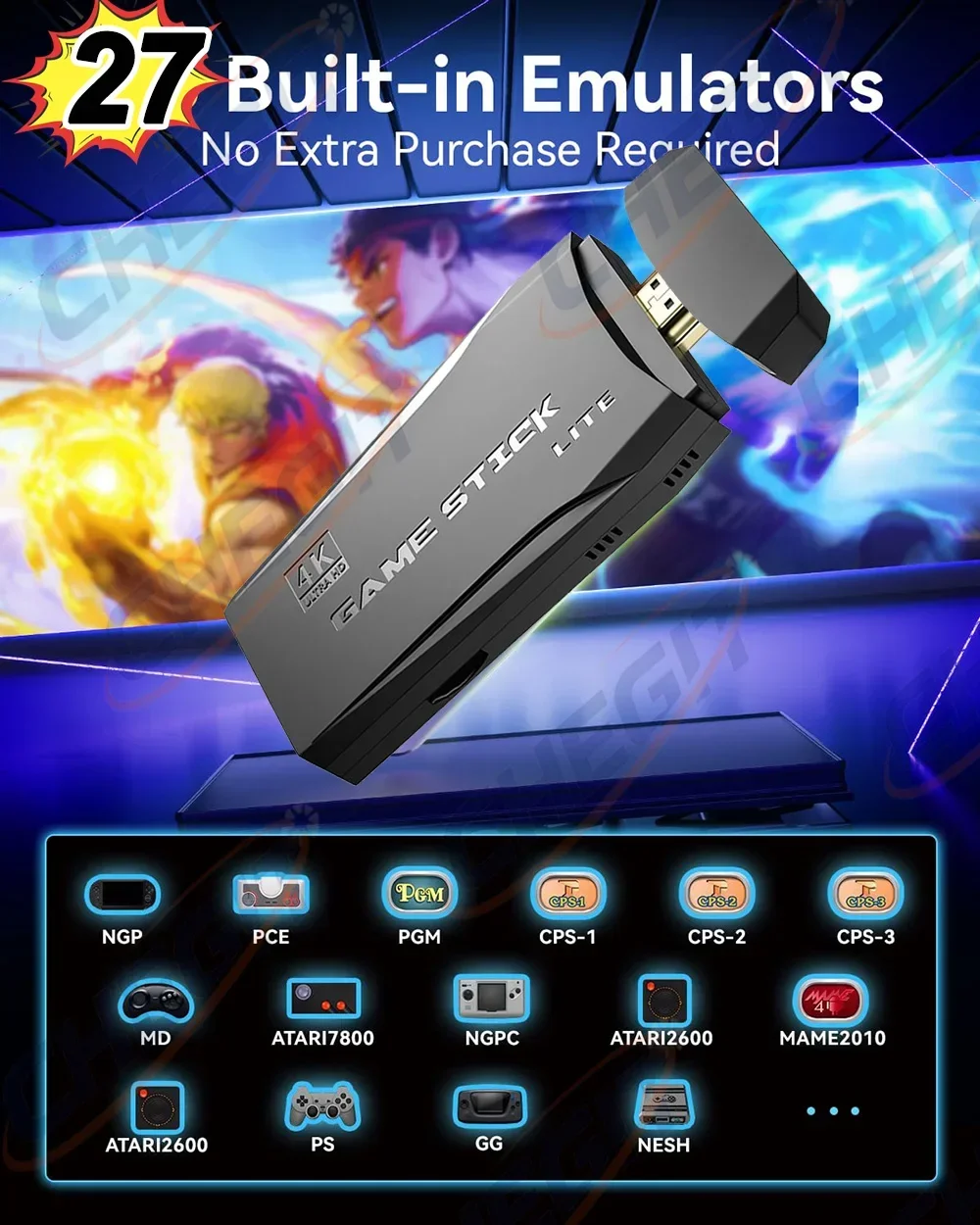 جديد 4K لعبة فيديو عصا 64G ألعاب ريترو يده لعبة فيديو وحدة التحكم ألعاب لاسلكية HD 20000 + الألعاب وحدة التحكم 27 + أجهزة المحاكاة
