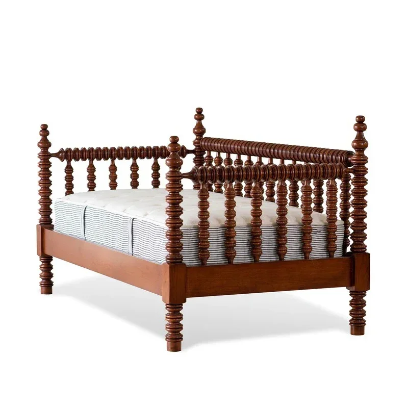 American retro sofa, solid wood, single bed, French medieval multi-functional, no mattress