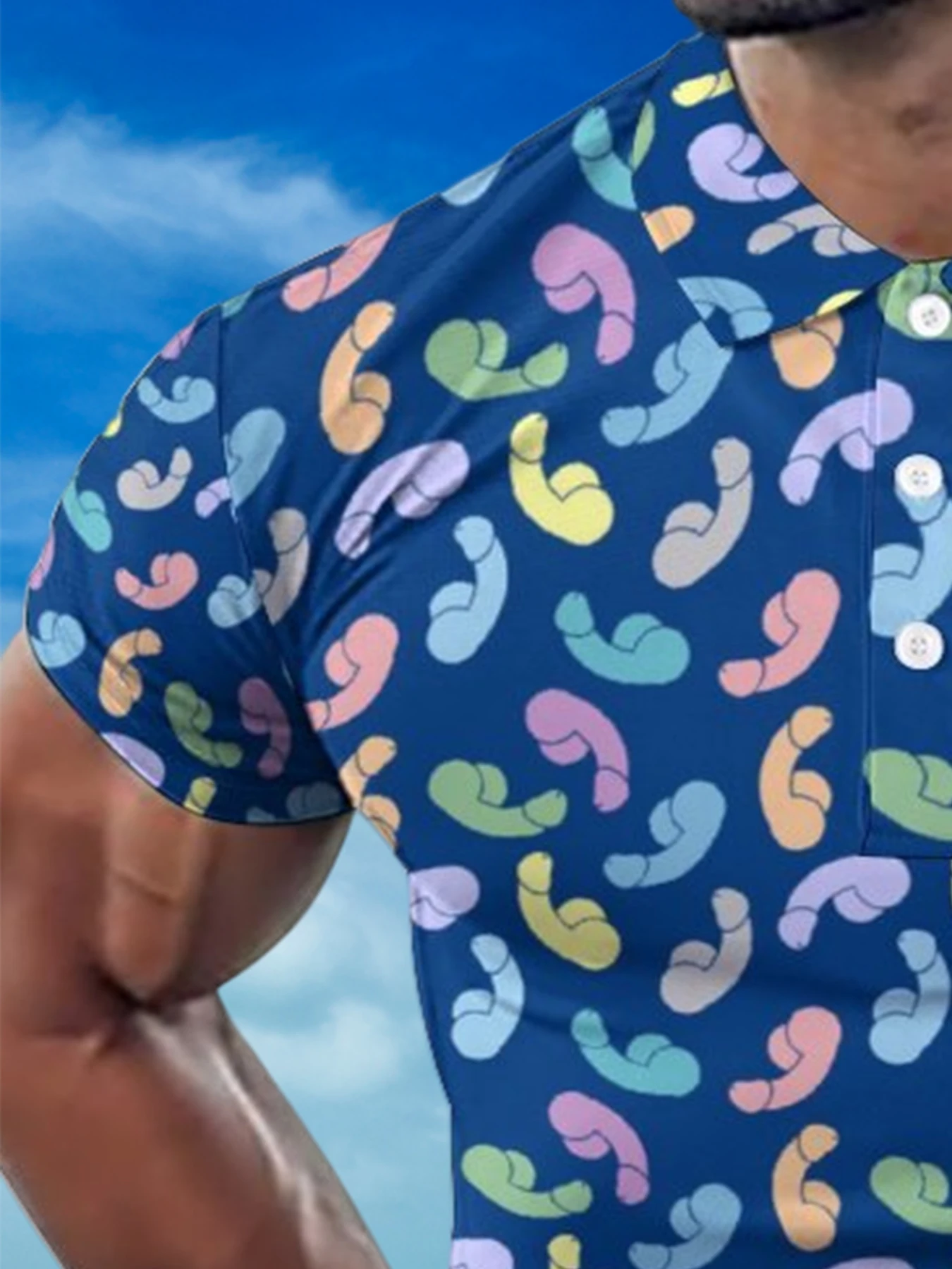 قميص بولو بياقة مطبوعة ثلاثية الأبعاد، بلوفر رجالي بأكمام قصيرة، مقاس كبير، ملابس رياضية كاجوال، موضة الصيف، مريح للتنفس