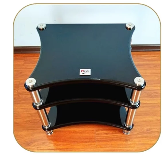 3 طوابق من الخشب الصلب Hifi مكبر للصوت رف مضخم الصوت CD خزانة المتكلم مضخم الصوت معدات امتصاص الصدمات رف الأظافر