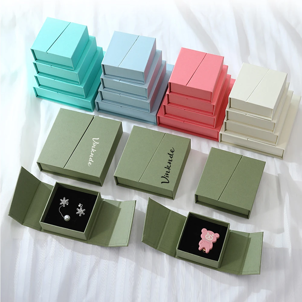 

10 шт./лот персонализированный логотип ювелирные изделия магнитная коробка браслет ожерелье серьги кулон брошь жемчужный браслет подарок двойной дверной органайзер