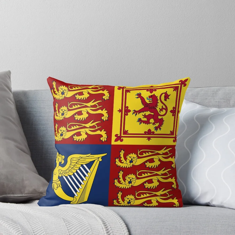 Royal Standard of the United Kingdom (1-1) (UK—Square) Throw Pillow Couch Pillows Sofa Cushions Cover Pillow