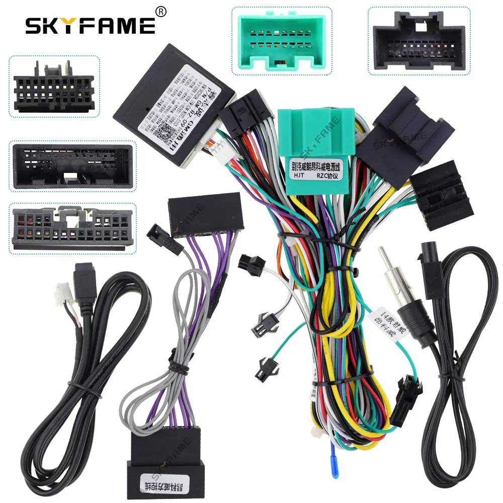 SKYFAME Car 16pin Wiring Harness Adapter Canbus Box Decoder Colorado Android Power Cable For Buick Envision Verano Chevrolet S10