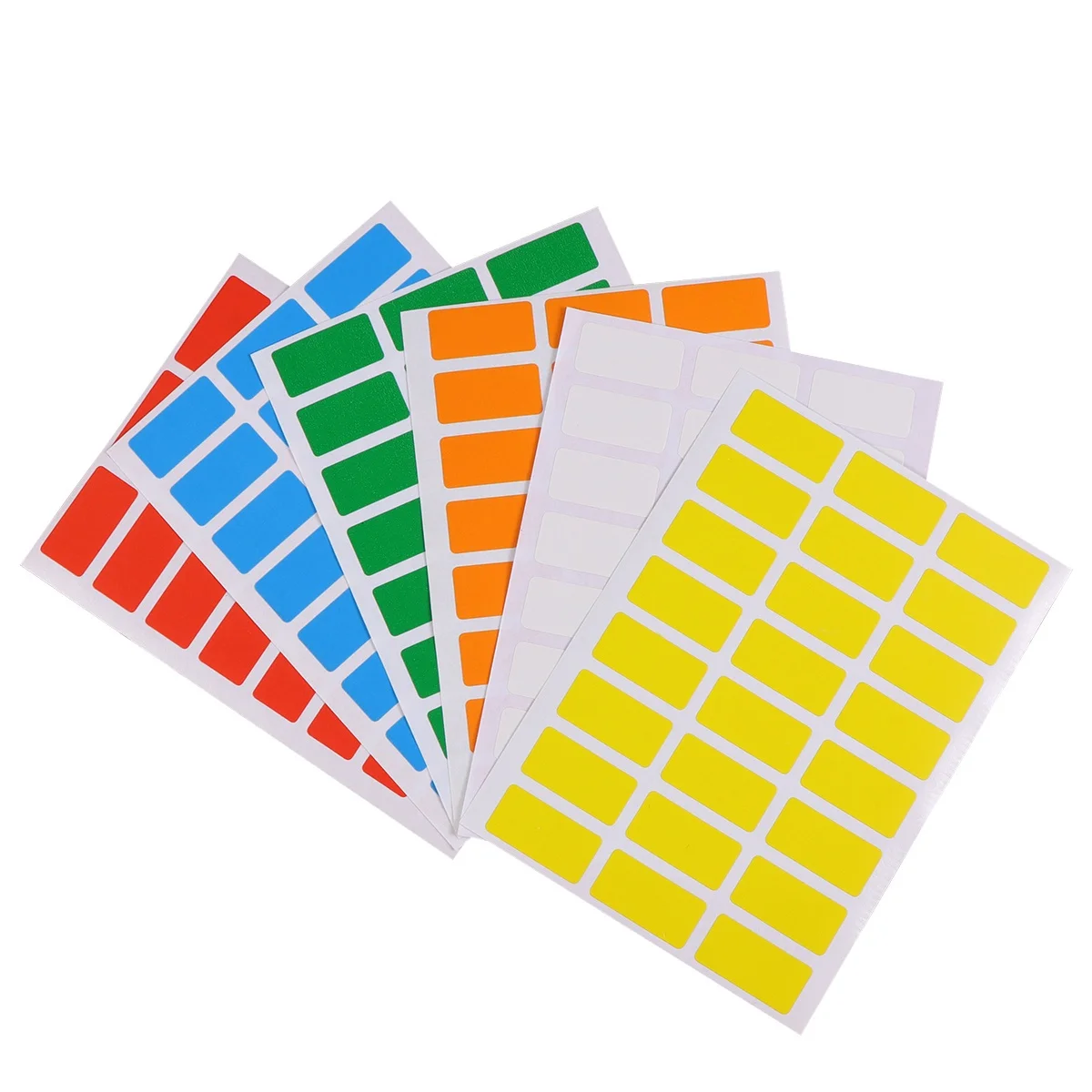 6Pcs Color Coding Stickers Rectangular Label Self-Adhesive for Office Home School Identification Coding Stickers