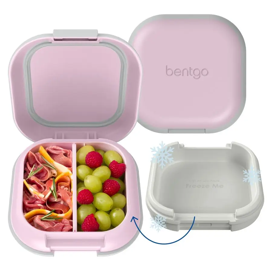 

Chill Mini LeakProof Lunch Box BuiltIn Ice Pack Keeps Food Cold, 2.7Cup Capacity for Snacks or a Sandwich, 3 or 4 Compartments,