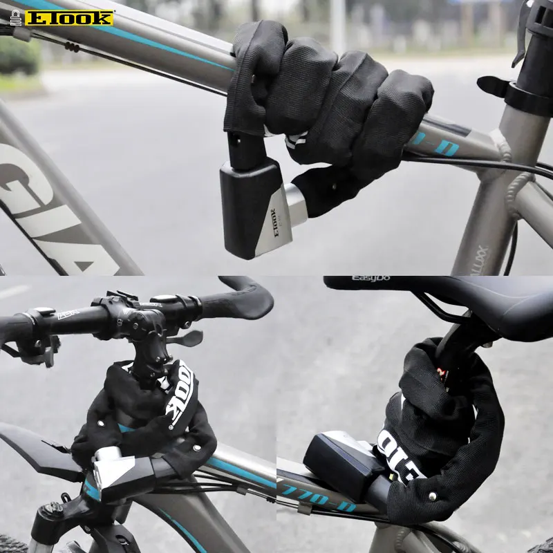 ETOOK Anti-theft Bicycle Lock Scooter Lock High Security Bike Lock for MTB Road Bike Heavy Duty Chain Lock for Bicycle with Key