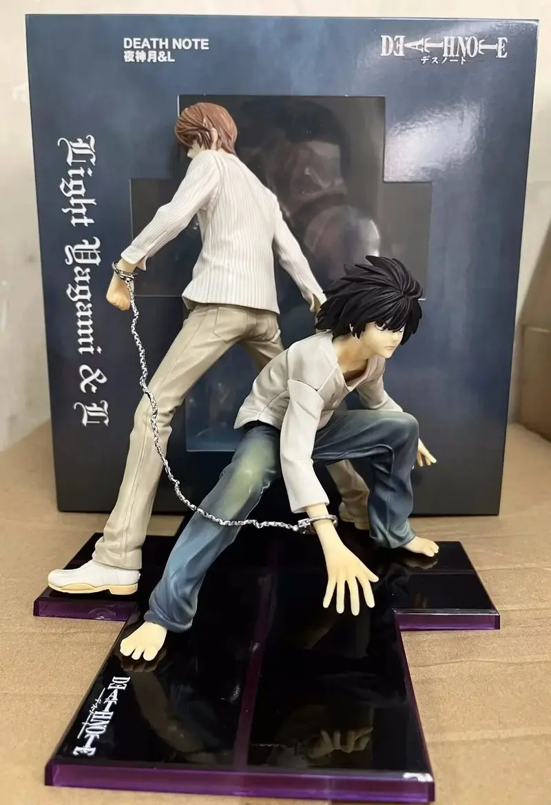 

Аниме-фигурки Death Note: Ягами Лайт и Л. Лоулиет в наручниках с цепями, коллекционная модель, украшение для рабочего стола, игрушки, подарок