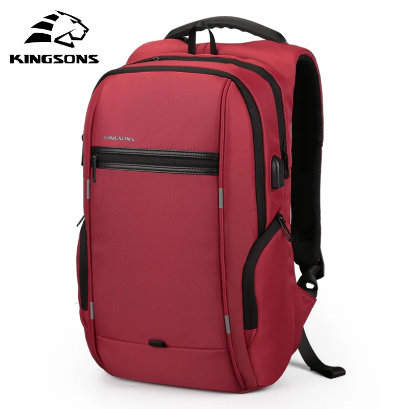 Kingsons 13\'\' 15\'\' 17\'\' USB Lade Laptop Rucksack für Computer Tasche Frauen Notebook Pack Wasserdichte Anti-diebstahl Schule Tas