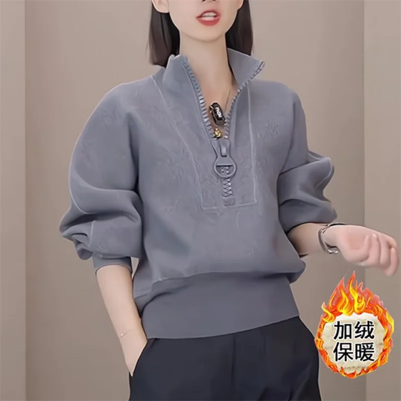 

2026 Новая женская осенне-зимняя толстовка с вельветом, повседневный дизайн, с короткой молнией, укороченная куртка-худи, топ Solo Leveling