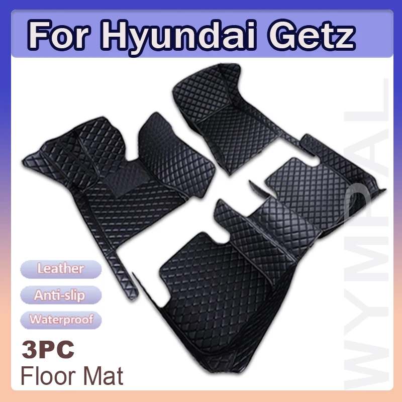 Car Floor Mats For Hyundai Getz Prime Click Inokom TB 2002~2011 Rugs Luxury Mat Protective Pad Leather Carpets Car Accessories