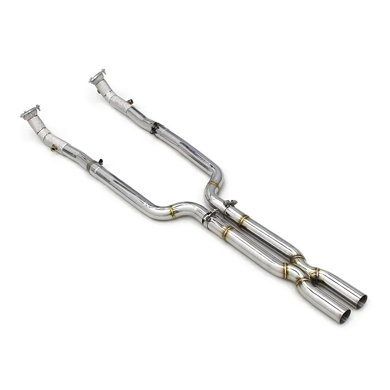 Section High flow Pipes branch downpipe Exhaust Pipe with For Maserati Gran Turismo/GT 4.2/4.7