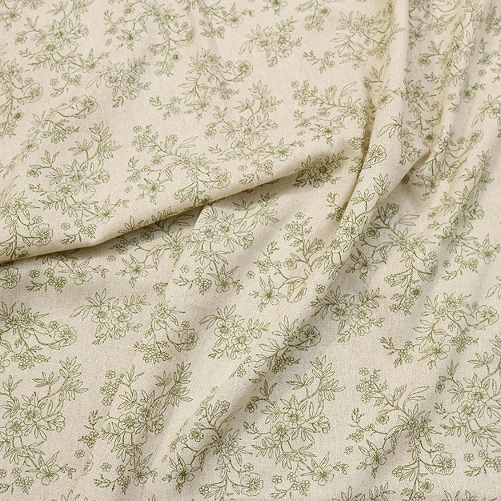Elegant Floral Printed Fabrics, Linen Cotton Garment Fabrics, Idyllic Florets, Baby Clothes, Dresses, Pajamas, DIY Sewing