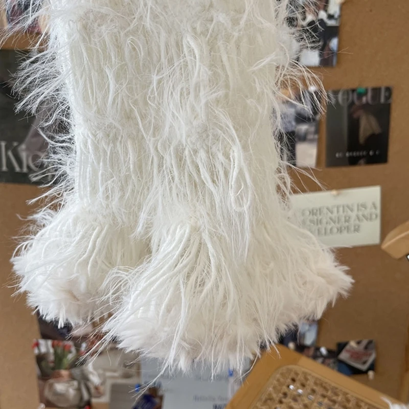 Knit Winter Warm Leg Warmers Long Socks Boot Cuffs Knit Leggings Stockings Plush Knee Warmers Sleeve