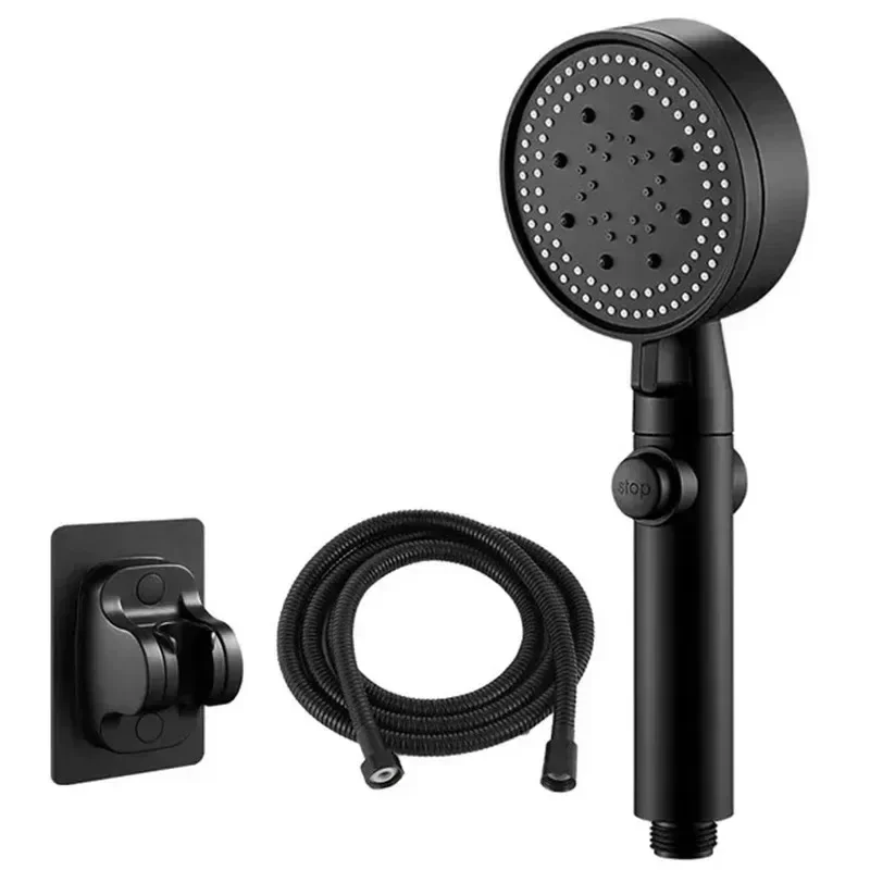 

New 5-Mode Adjustable High Pressure Shower Head with Hose Water-Saving One-Key Nozzle Bathroom Accessory