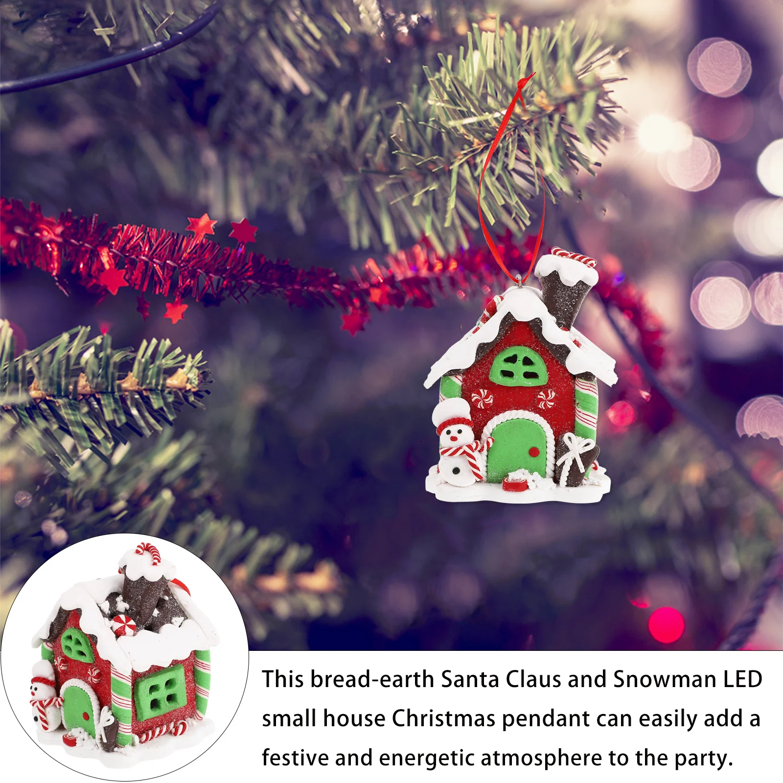 

1pc Christmas Hanging Mini House Holiday Ornament Festive Pendant Decor Indoor Outdoor Party Tree Garden Wedding Decoration
