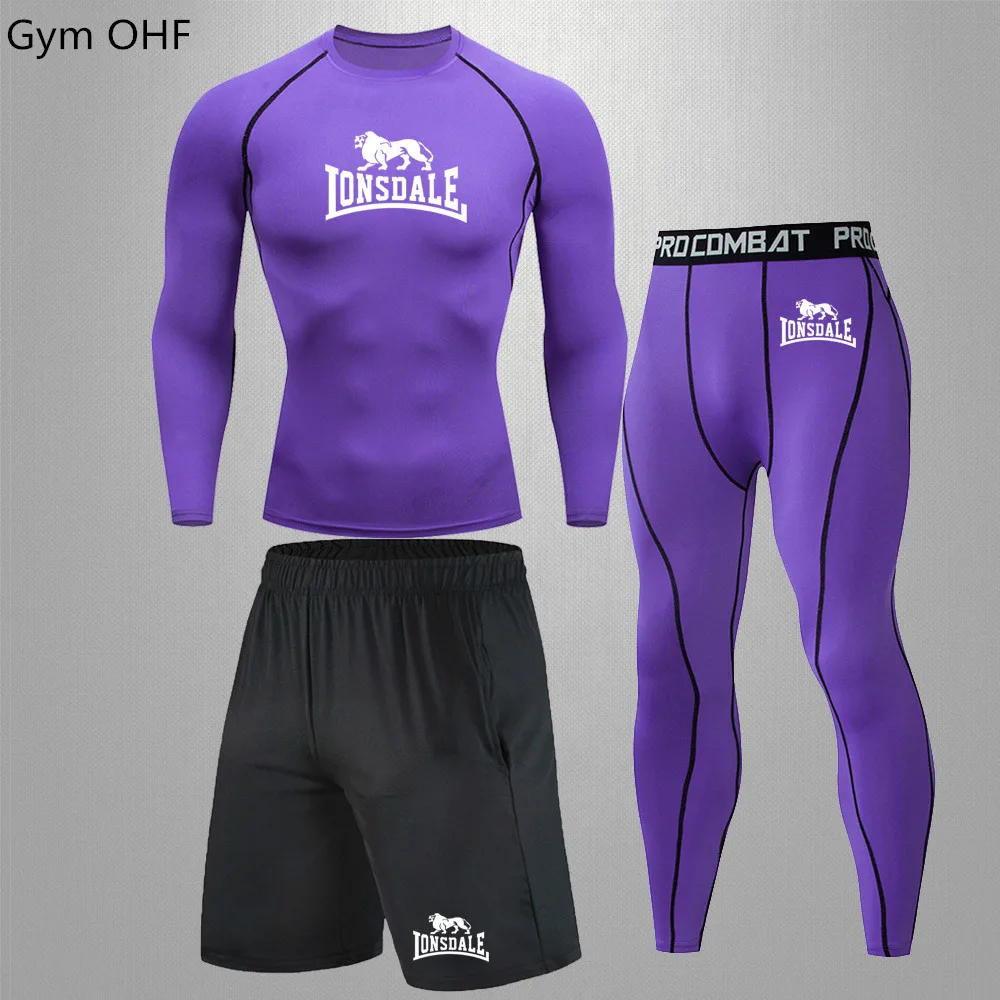 Gym Fitness Tracksuit Men's Running Sets Tights Jogging Sports Suits Clothes Dry Fit Sportswear Compression Basketball Underwear