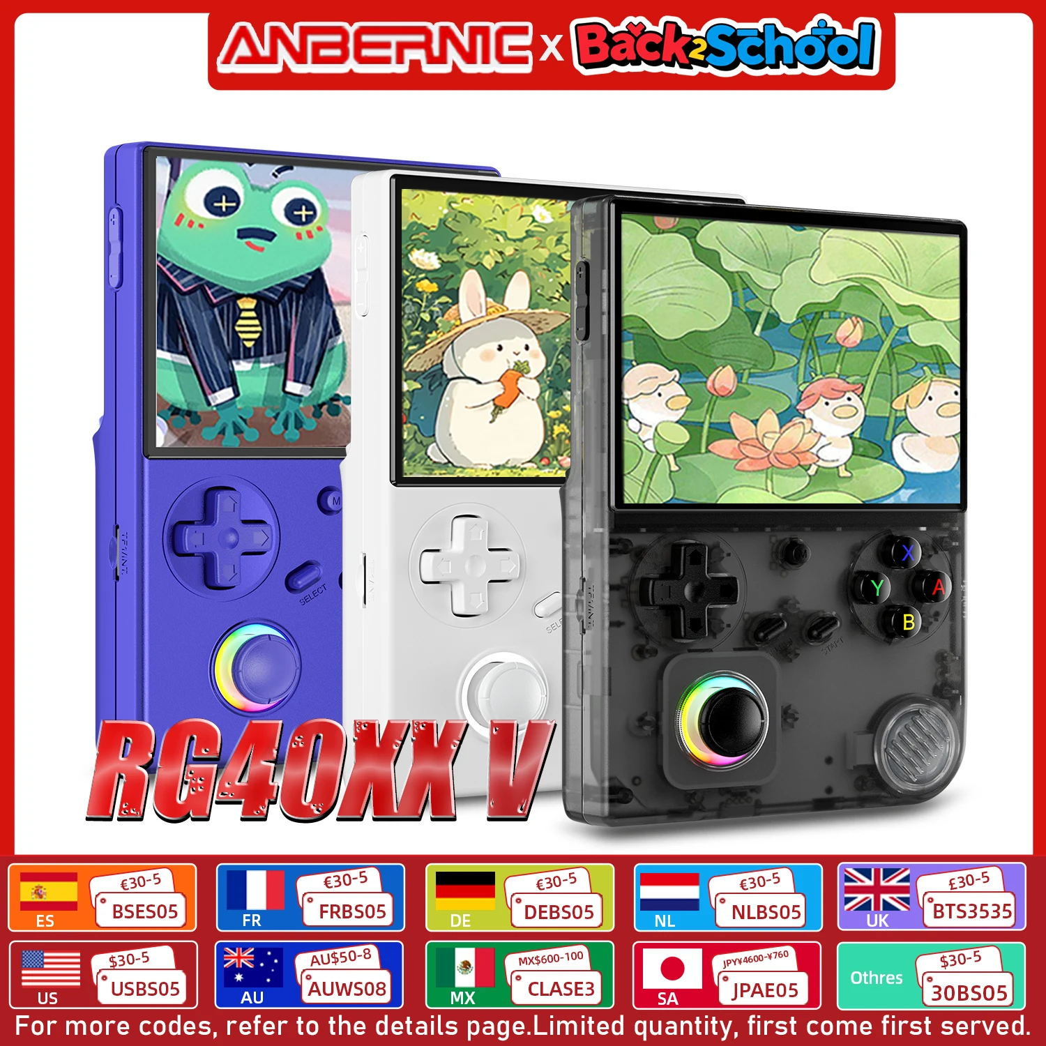 ANBERNIC RG 40XXV 64 Bit Linux Retro Handheld Game Console 4.0'' IPS Screen Supports 5G WiFi Bluetooth HD-Support Output RG40XXV