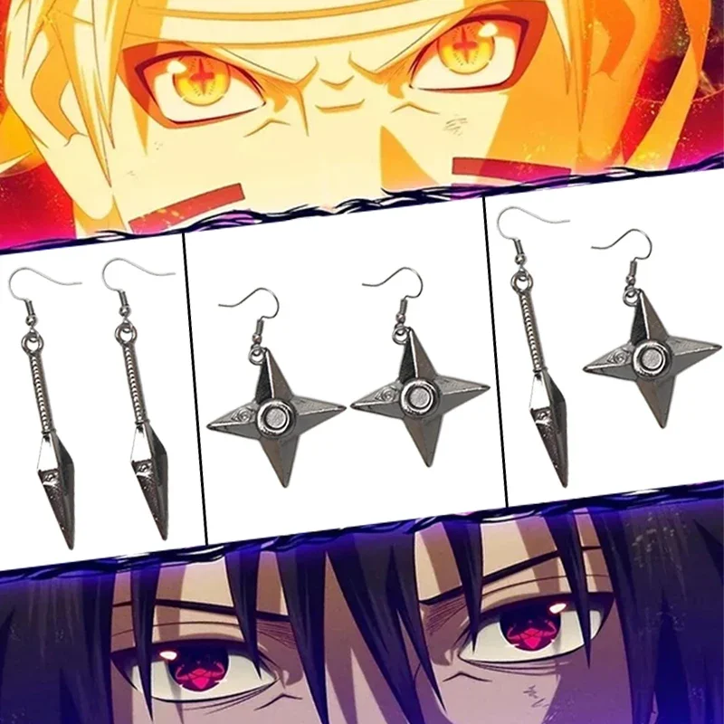 أقراط أنيمي سحابة حمراء للنساء ، سلاح نينجا كوناي ، أقراط موديل ، دلاية دورب ، موضة قوطية ، مراوح ، هدايا مجوهرات