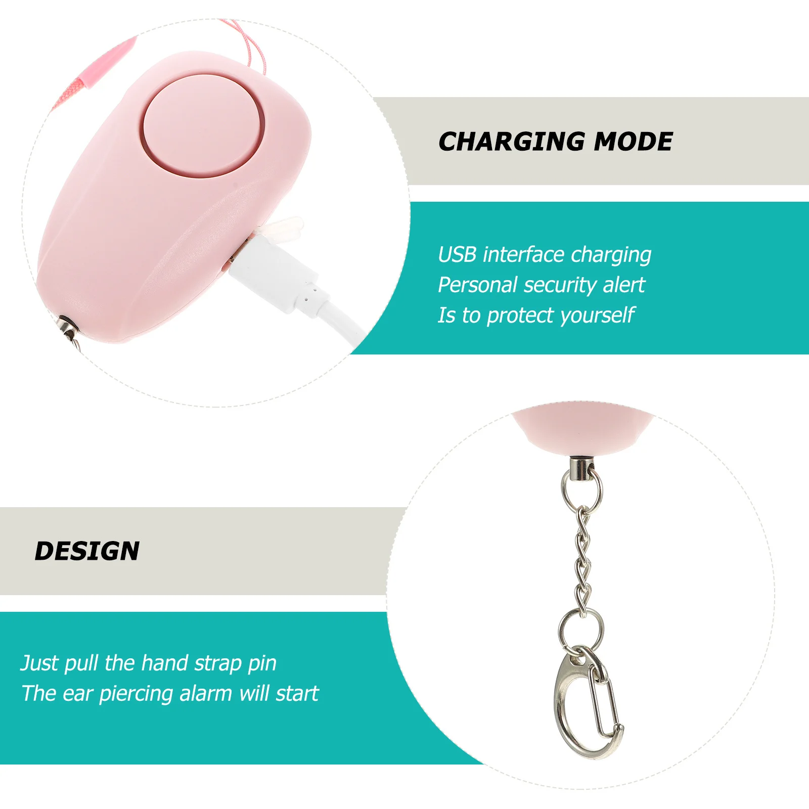 إنذار أمان شخصي، إنذار أمان للطوارئ للنساء، ضوء LED مدمج للجري الليلي والمشي والتخييم والكلاب #2