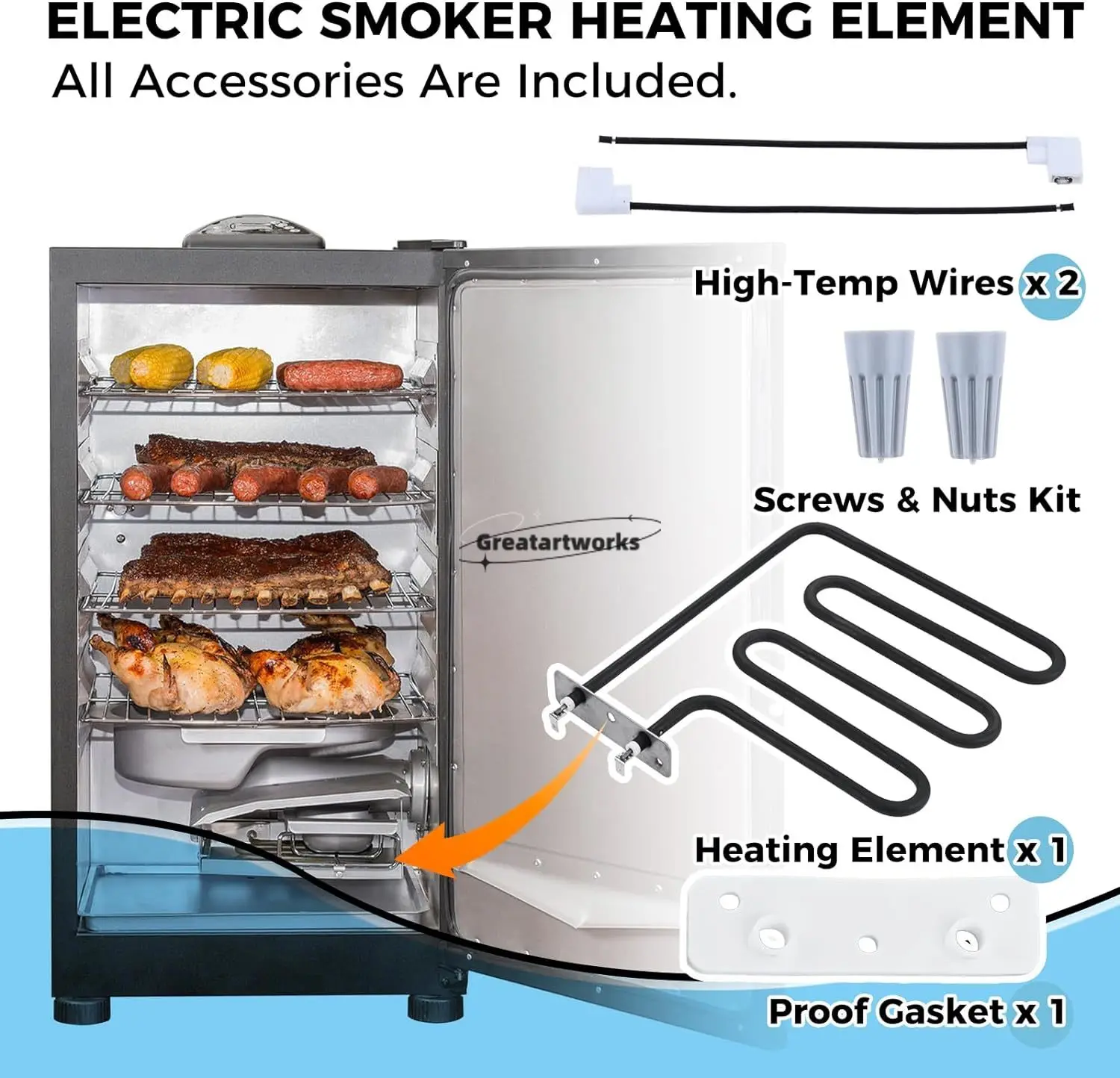 1set Smoker Heating Element Gaskets Kit for Masterbuilt Char-Broil Digital 30\