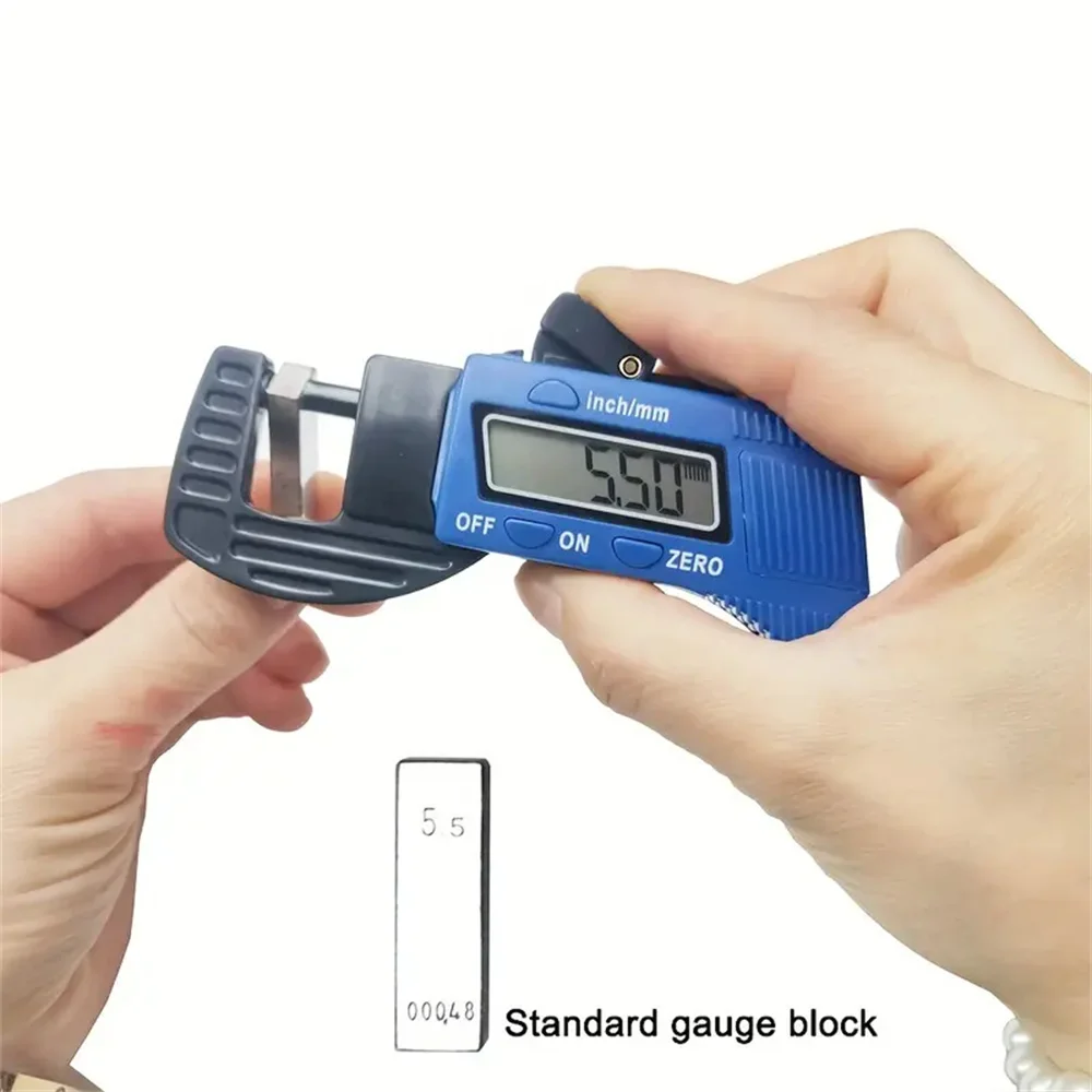 0-12.7mm Digital Thickness Gauge, Digital Display Measuring Tool Inch/Millimeter Conversion Portable Quick Mini Caliper