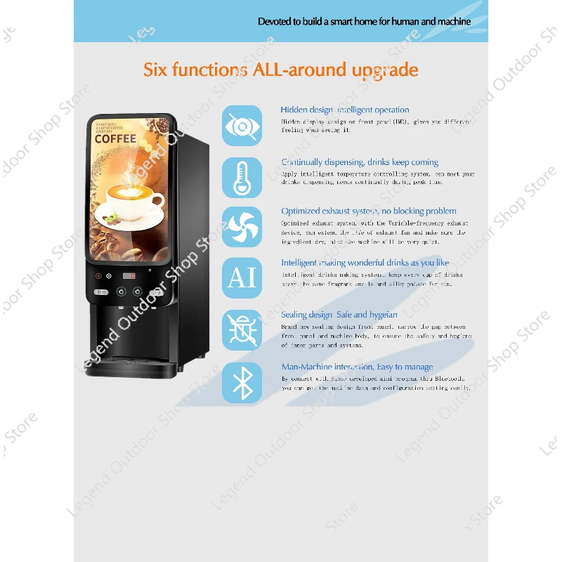 Instant Coffee Makers Commercial Coffee Vending Machines Small Business Automatic Coffee Dispensers