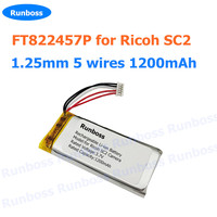 New Battery for Ricoh SC2 Camera Li-Polymer Rechargeable Pack Replacement 3.7V 1200mAh FT822457P 1.25mm 1.0mm 5-wire
