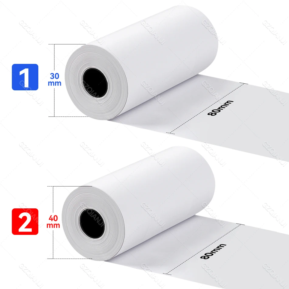 80mm*30mm 80*40mm Thermal Receipt Paper Roll BPA Free for POS 3inch Printer Bill Ticket Maker 10/20 Rolls