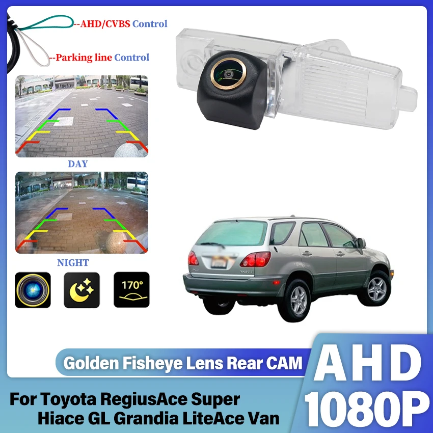 AHD Golden Fisheye Lens Backup Rear View Camera For Lexus RX300 XU10 1998~2002 2003 CCD HD Night Vision license plate Camera