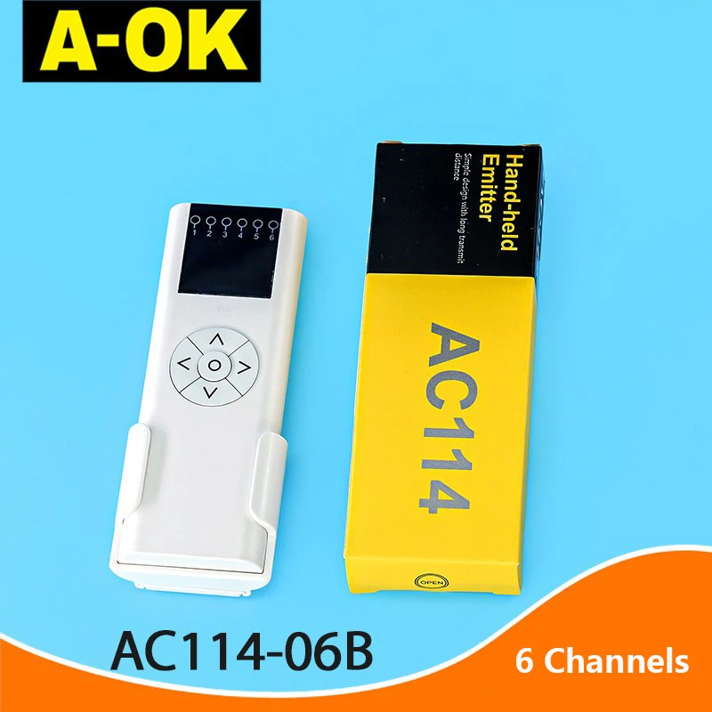 Smart Home A-OK Electric Curtain Opening and Closing Curtain Rolling Curtain AC114-06 6 Channel 433 Remote Control