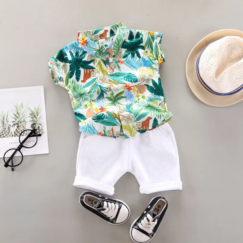 New Summer Kids Clothes Children Baby Boy/Girl Suit Full Print T-Shirt Shorts 2pcs/sets Fashion Casual Tracksuit 0-5Years