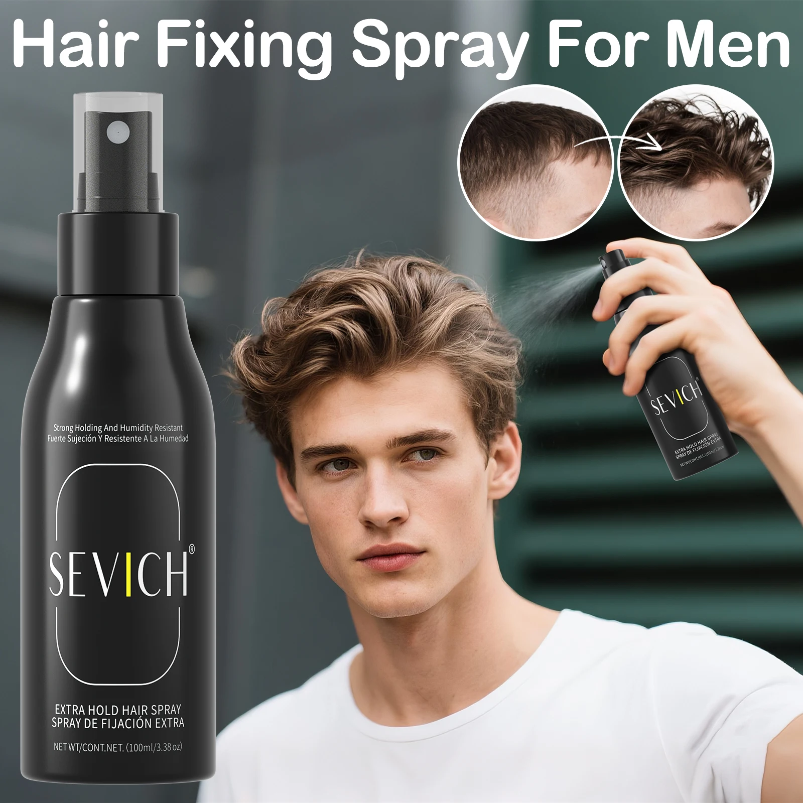 

Sevich Hair Hold Spray For Men 100ml Strong Hold Hair Styling Spray Hair Fiber Hair Fixing Spray Water Salon Hair Product
