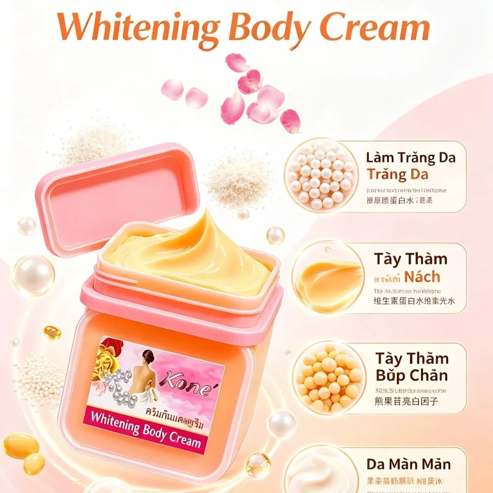 Vietnam Highly Efficient Body Lotion Kem tron sieu trang tay tham toan than 100g Natural Skin care Great Value Bundle