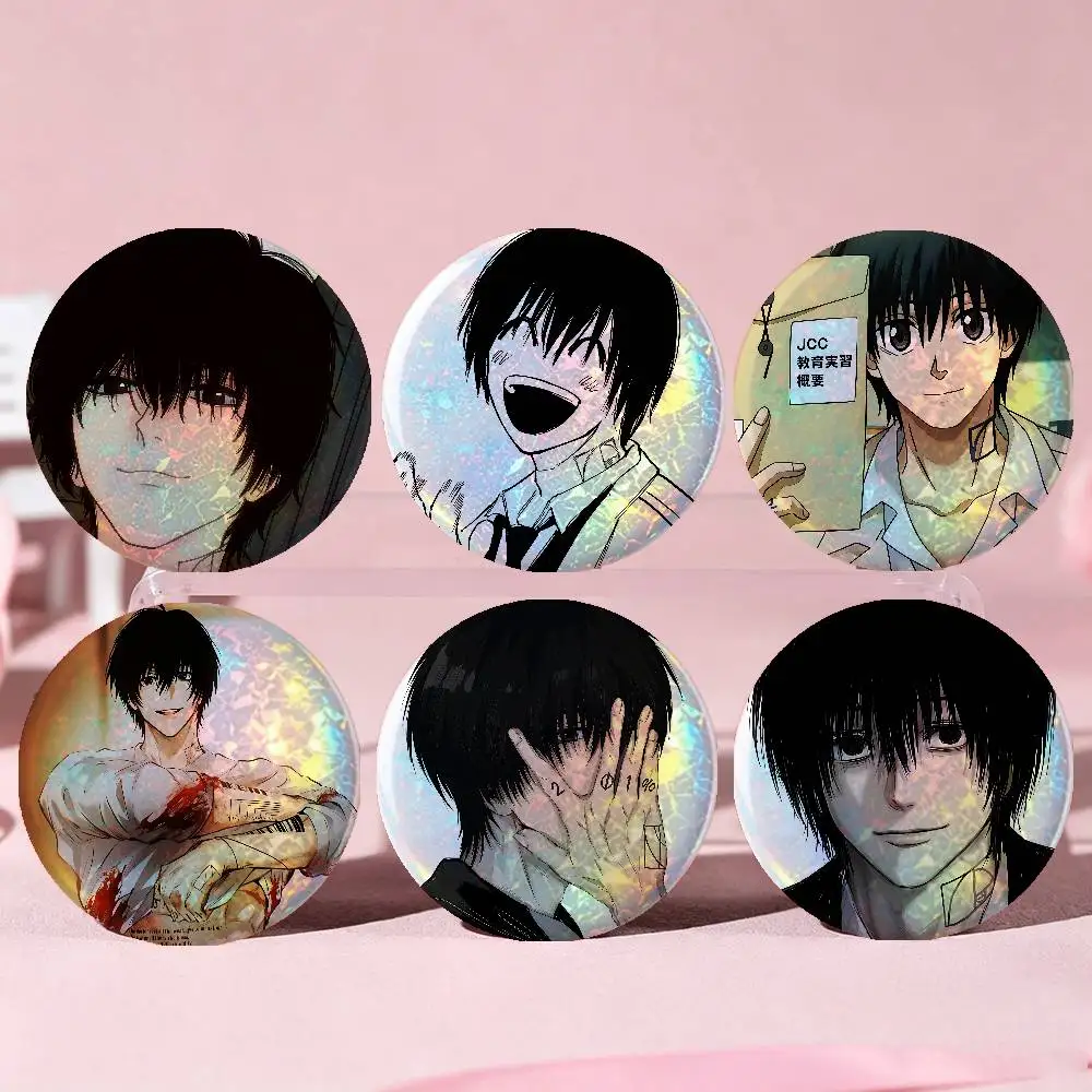 Y-Yoichi Nagumo Taro SakamotoS Anime Game Laser Double Flash Tinplate Badge Cartoon Character Pin Brooch Fan Collectible Cospla