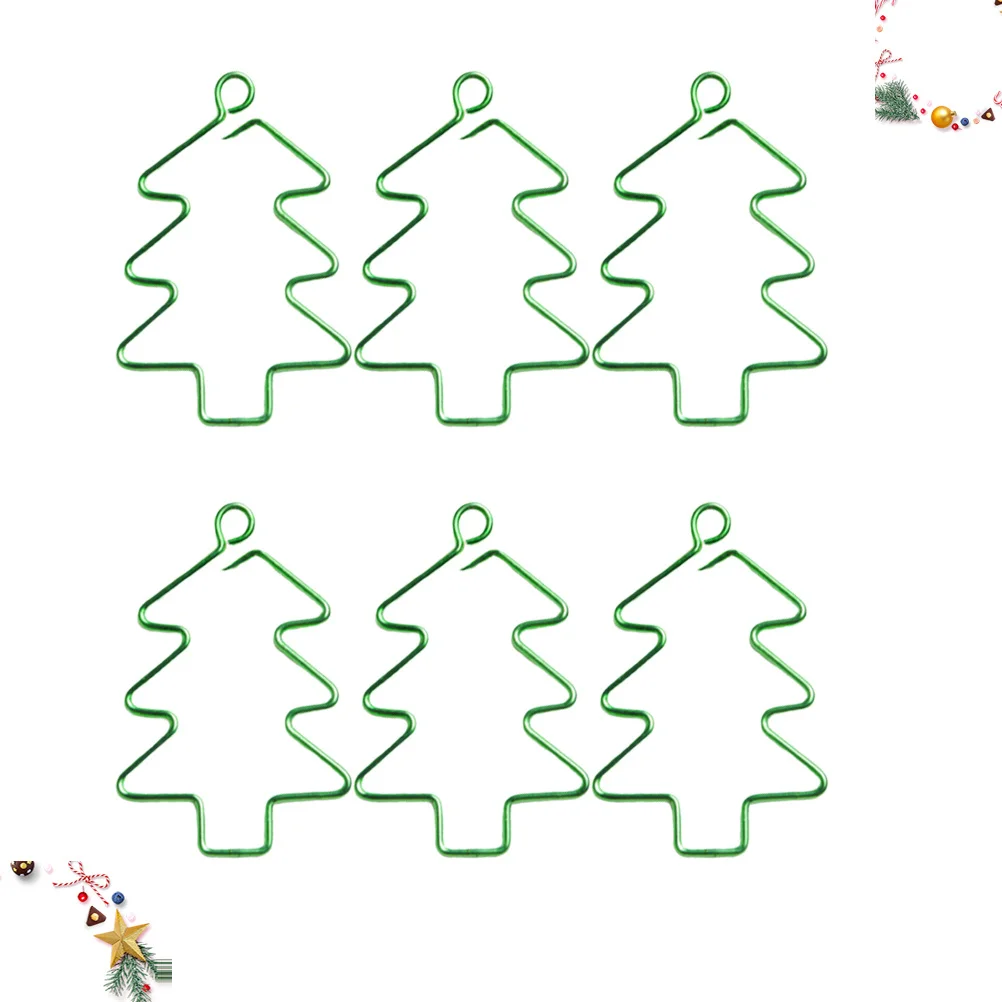 

6Pcs Christmas Tree Paper Clips Cartoon Style Metal Paper Holders Easy Attach Remove Office School Xmas Party Gift