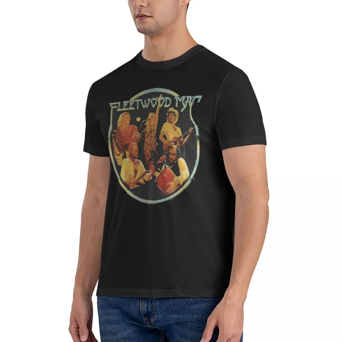 Men Rumours - Tour T Shirt Fleetwood Mac Cotton Tops Vintage Short Sleeve Round Collar Tees 4XL 5XL T-Shirts