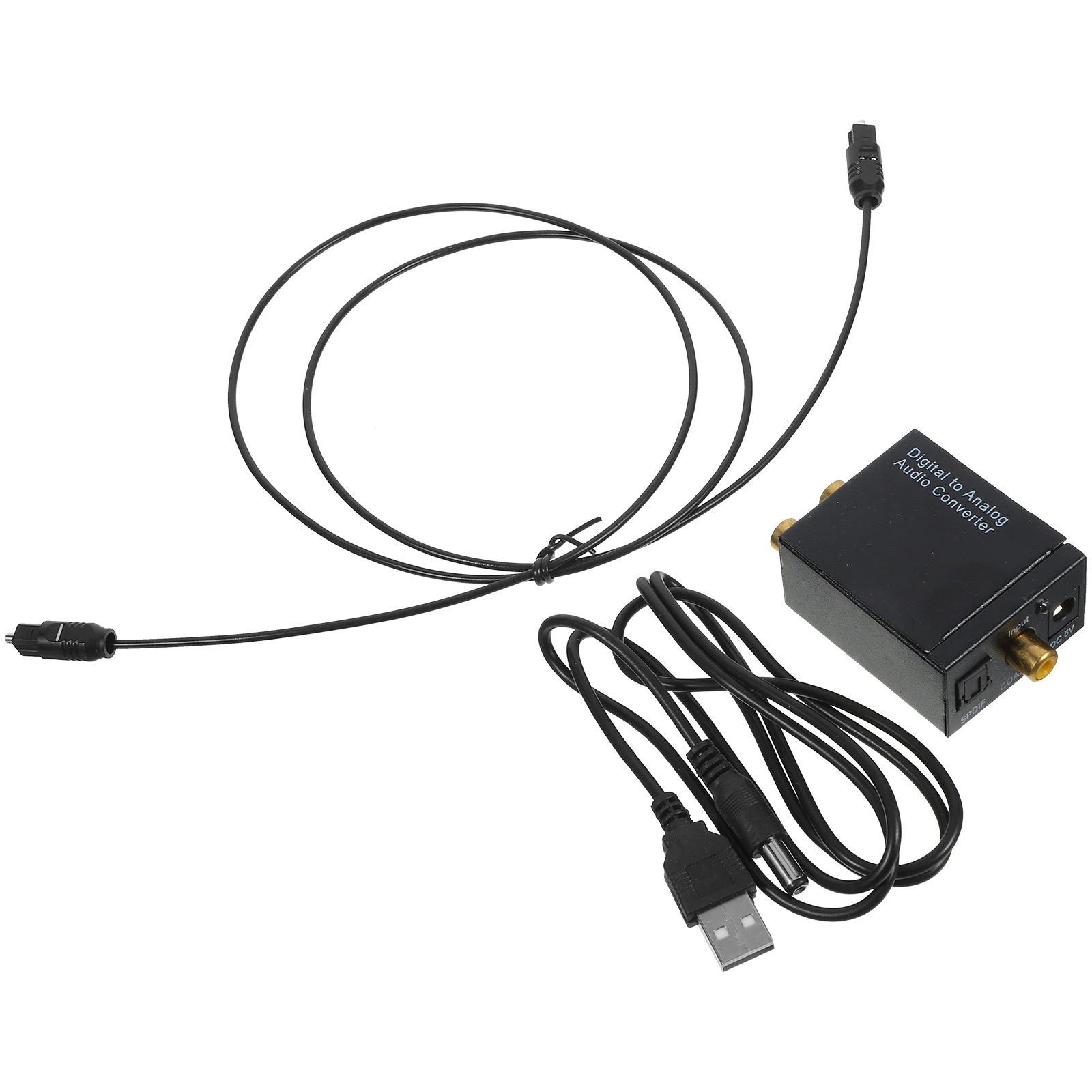 

To Analog Box 24Bit 32-96Khz With Optical Fiber Cable Black Signal Converter For L/R S/Pdif Audio