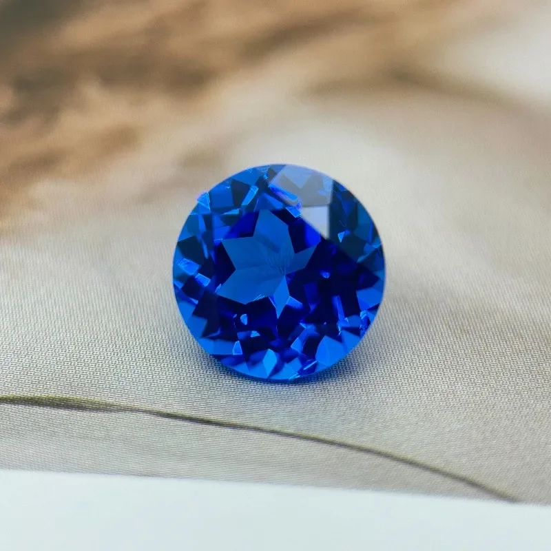 

Top Lab Grown Cobalt Spinel Round Shape Gemstone For DIY Jewelry Making Rings Pendant Materials Selectable AGL Certificate