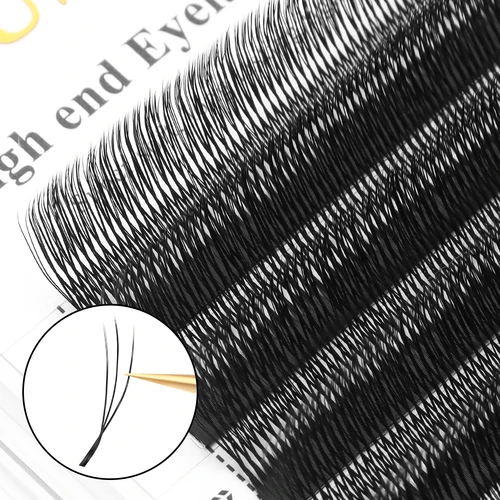 Imagen 2 del producto XIUSUZAKI-extensiones de pestañas YY 3D 4D 5D W en forma de U, nuevo estilo, extensión de pestañas U/W YY, ventiladores de volumen prefabricados de visón, pestañas postizas