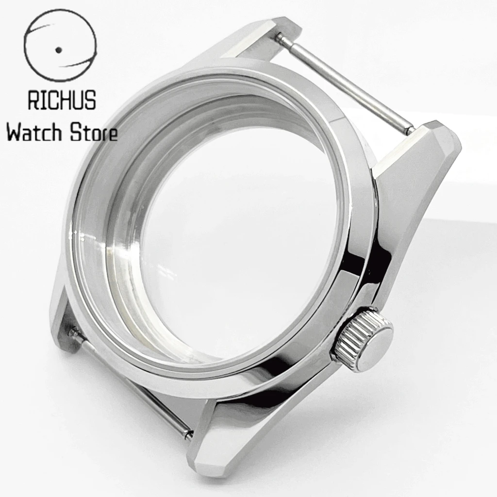 RICHUS NH35 36mm Case Sapphire Glass Silver Watch Case Fit NH35 NH36 ETA2824 PT5000 Movement Watch Accessories