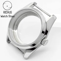 RICHUS 36mm Case Sapphire Glass Silver Watch Case Fit NH35 NH36 ETA2824 PT5000 Miyota8215 Movement Watch Accessories