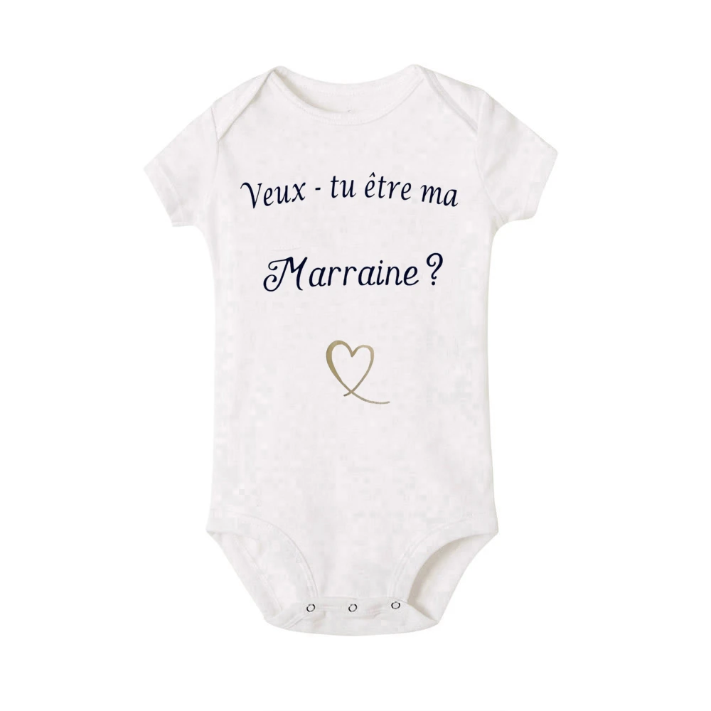 Do You Want To Be My Godmother/godfather Print Baby Romper Casual Short Sleeve Infant Bodysuit Pregnancy Announcement Clothes